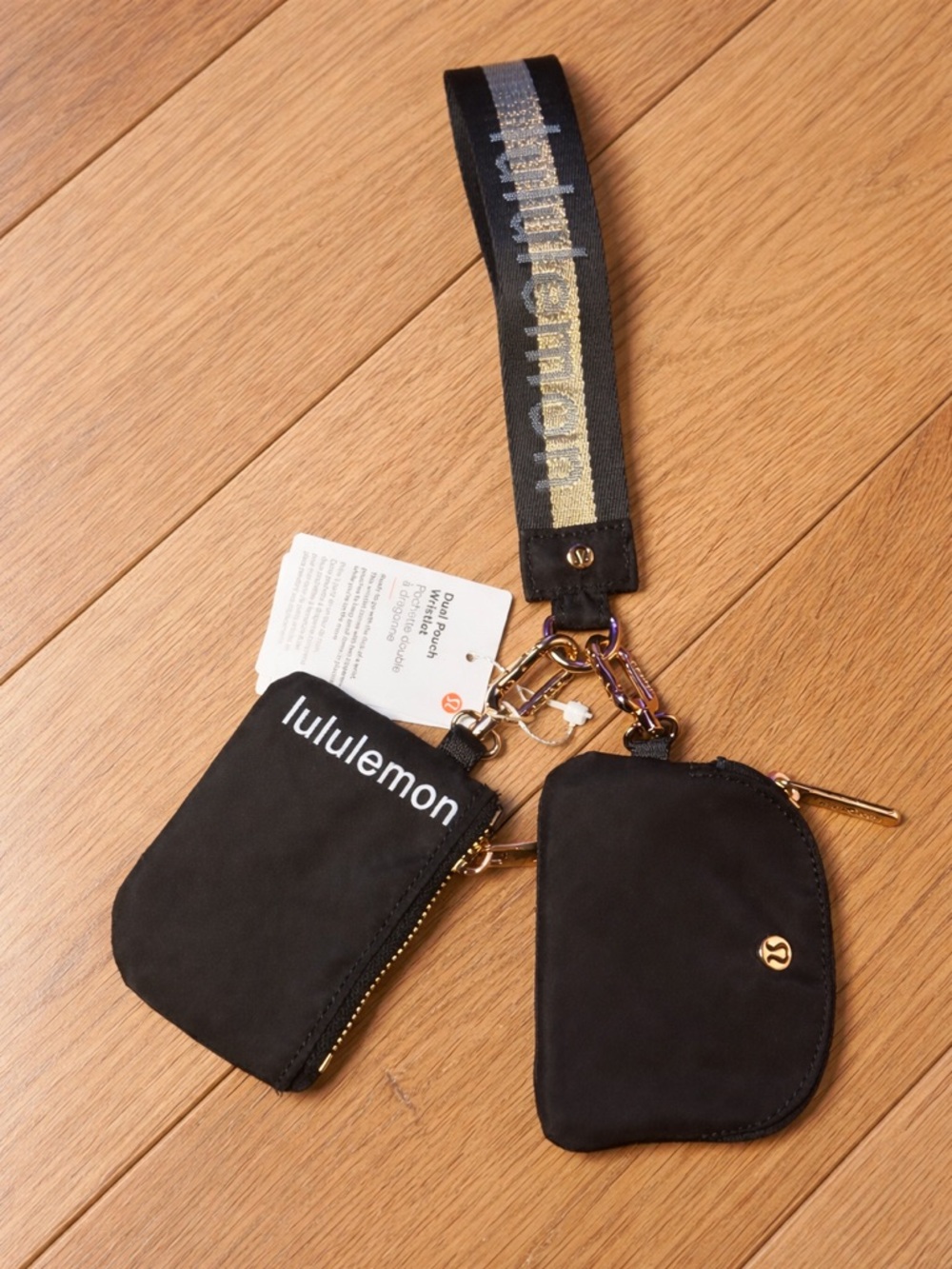 Lululemon Black Wristlet Keychain Pouch Set